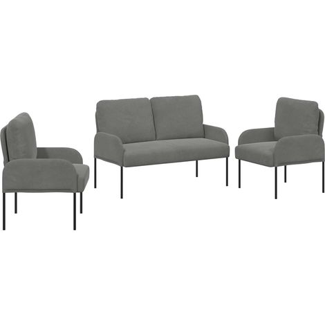 Ensembles de canapés 3 pcs  Salon de jardin Gris foncé 115 x 56 x 80 cm