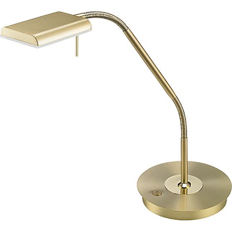 Lampe de table LED tactile 12W laiton mat blanc chaud - TRIO - Bergamo (1/3)
