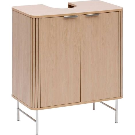 Meuble Sous Lavabo 2 Portes "Liora" 80cm Naturel