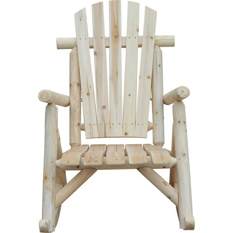 Fauteuil de Jardin Adirondack à Bascule Rocking Chair Style néo-rétro Assise Dossier Ergonomique Bois Naturel de pin (1/5)