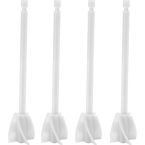 4 pales de mélange en résine, 5 lames robustes, mélange uniforme, fixation pour perceuse, réutilisable, blanc, lot de 4 pièces (1/5)
