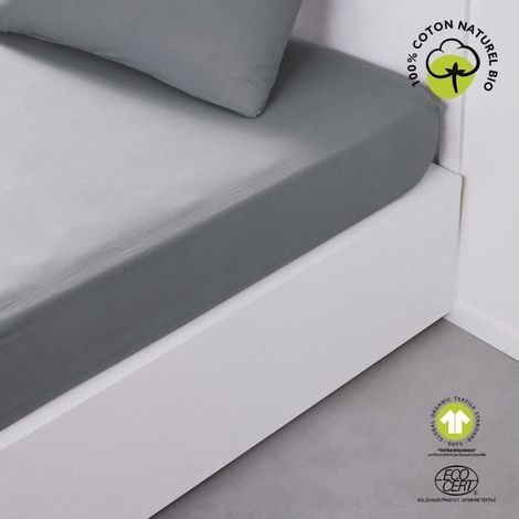 Lenzuolo con angoli aderenti TODAY Grigio 180 x 200 cm (1/3)