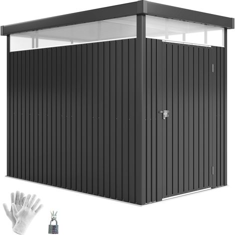 Outsunny 5.3 x 8.5ft Galvanised Steel Garden Shed with Roof Windows (1/5)