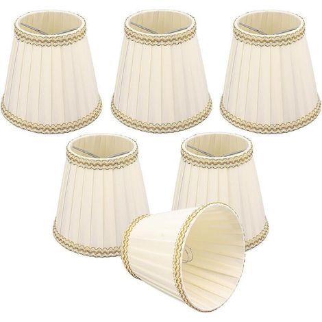 Lot de 6 abat-jours à clipser pour lampes de table, lampadaires et lampes de chevet, 90 x 140 x 130 mm, pour lustres, ampoules E14, accessoires d'éclairage (1/5)