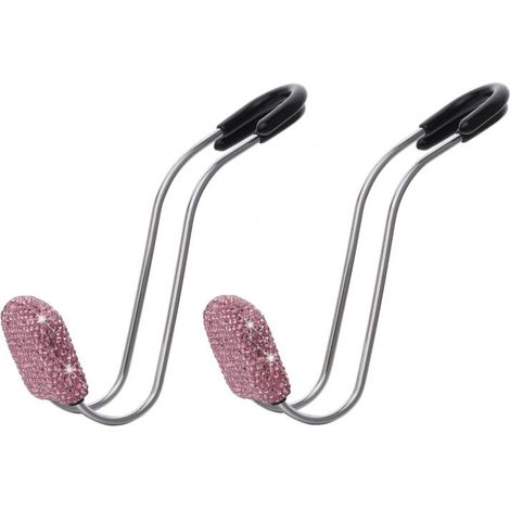 Crochet universel pour dossier de siège, accessoires de voiture Bling, 2 pièces (rose) (1/5)