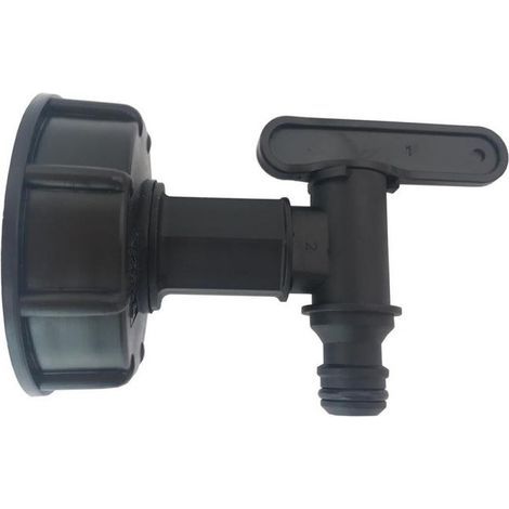 Raccord de bidon IBC avec Coude de sortie et Quick Connector. PP. blanc. IBC IG 2" (S60x6)