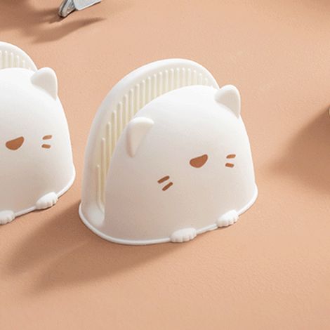 Gants de cuisine en silicone résistants à la chaleur, gants isolants pour four et micro-ondes, gants de cuisine à motifs mignons, blancs (1/5)