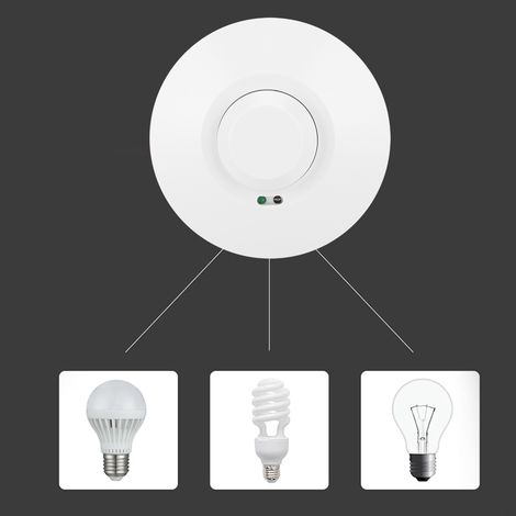 Détecteur de mouvement lumineux à capteur radar micro-ondes basse tension 360° avec interrupteur 12-24 V CC (1/5)