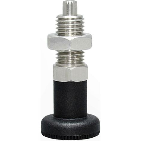 Pointeau indexeur autobloquant en acier inoxydable avec bouton de commande, conception robuste pour opérations d'extension et de rétraction faciles. (1/4)