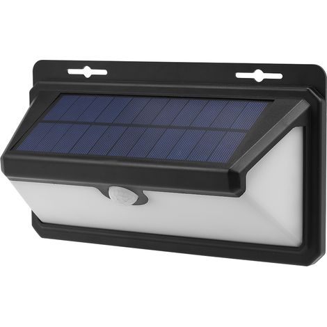 Apliques solares de pared con detector de movimiento PIR, 97 LED, resistentes al agua, para jardín, valla, terraza y entrada de vehículos. (1/5)