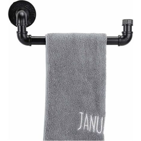 Ahlsen Porte-serviettes mural industriel en forme de tuyau pour cuisine, salle de bain 12.5X4.5X4.5in noir (1/5)