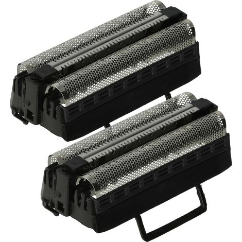 vhbw 2x Doppelscherfolie kompatibel mit Eltron 4830 (48.0, 48.1, 48.3) Elektrorasierer + Rahmen, schwarz/silber