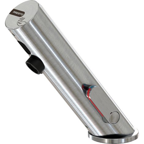 Mitigeur infrarouge sur plage avec RA pour lavabo PRESTO Linea inox brossé
