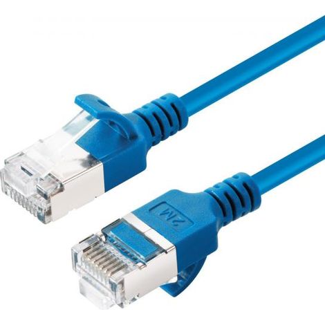 Cavo di rete LAN RJ45 Cat6a U/FTP sottile blu 3 m