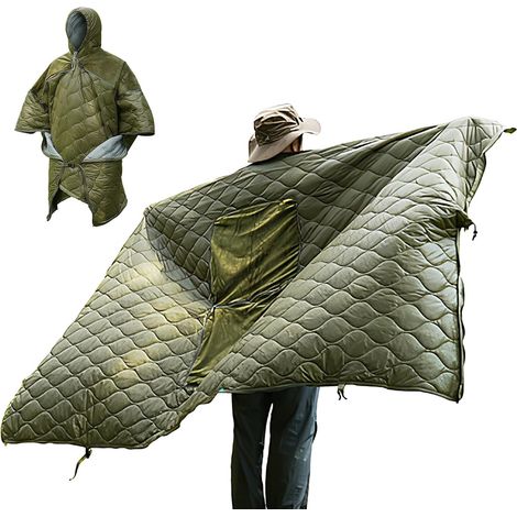 Couverture portable Sac de couchage à capuche – Sac thermique de randonnée, voyage, camping, randonnée, stade d'hiver, maison (1/5)