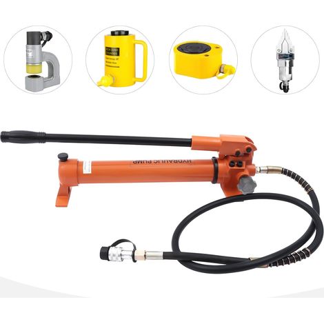 Hydraulik Handpumpe, 900cc Manuelle Hydraulikpumpe, 70 Mpa Hydraulikzylinder mit 180cm Schlauchlänge-Ölleitung hat eine ZG3/8'' Schnellverbindung