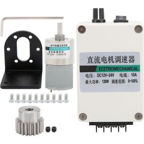 Moteur à courant continu 24V XD37GB3530, mini moteur à aimant permanent à faible vitesse, avec support régulateur, 100 tr/min. (1/5)
