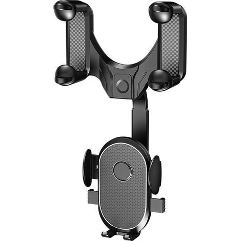 Soporte para teléfono para espejo retrovisor de coche, soporte para teléfono móvil de coche, soporte para teléfono de coche giratorio multifuncional, retráctil y flexible de 360° (1/4)