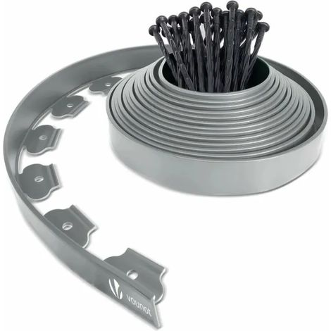 Tuyau d'arrosage noir flexible 5 cm x 10 m avec 30 sardines de fixation - Grise de jardin robuste pour usage extérieur (1/5)
