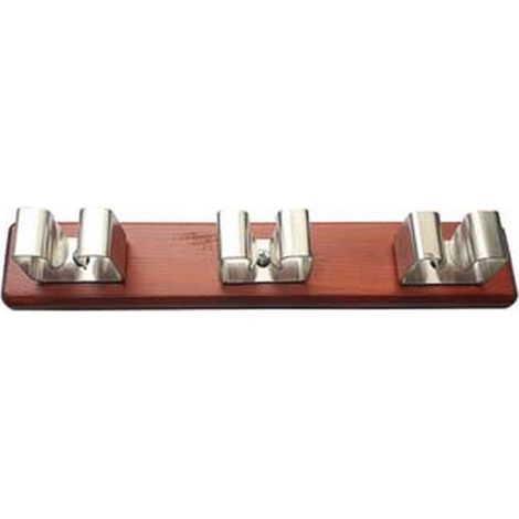 6PZ APPENDISCOPA LUX NOCE CON 3 GANCI ACCIAIO INOX - mm.260x50h.