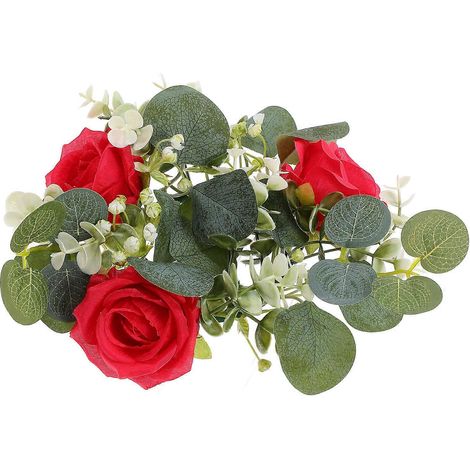 Anneau décoratif de bougie artificielle en forme de fleur, lot de 5, pour événements (1/5)