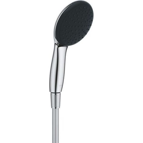 Flexible de douche rétractable 3M en mousse avec bouchon en cuivre - Tuyau à ressort pour douchette, WC et bidet - Noir (1/5)