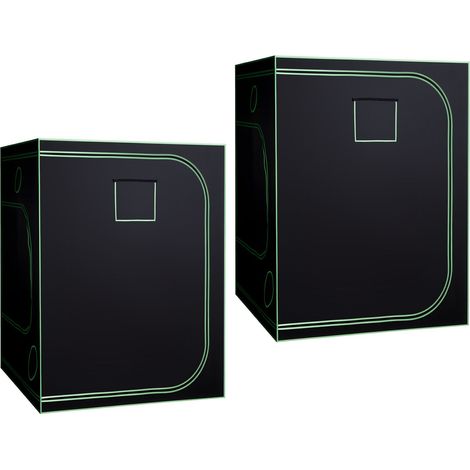Tente de culture intérieure 150x150x200cm, kit complet avec lampe LED spectre complet et ventilation, mylar réfléchissant 600D pour plantes et légumes. (1/5)