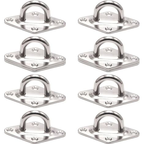 8 Pièces Pontet INOX, Anneau Arrimage, Anneau Arrimage Remorque, pour l'arrimage Chargement des Remorques, Bateaux, Voitures, etc. (M5) (1/5)