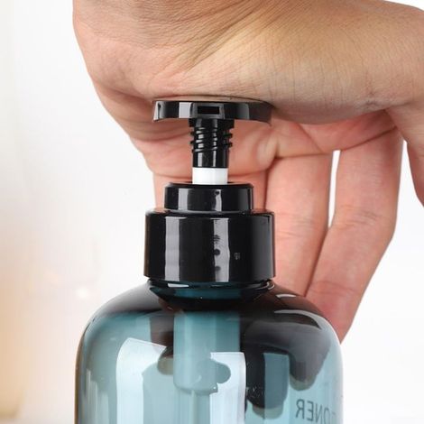 Set mit 3 wiederbefüllbaren 500-ml-Flaschen für Shampoo, Duschgel und Waschmittel (blau) (1/5)