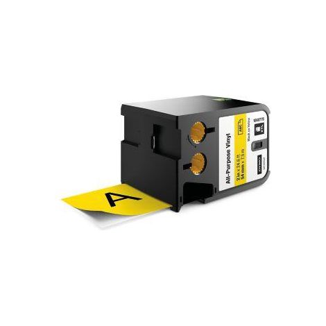 DYMO XTL (54 mm) All-Purpose Vinyl noir on jaune (1 rouleau de tape) (1868775)