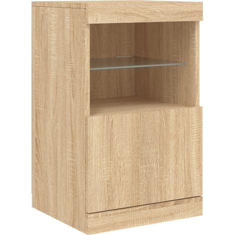 Aparador cómoda cómoda armario mueble organizador cocina salón salón con luces LED sonoma 41 x 37 x 67 cm marrón 020029961 (1/5)