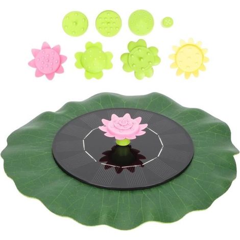 1 pièce Fontaine solaire pour bassin extérieur, pompe à eau lotus avec panneaux monocristallins, lampe flottante ABS et silicone, idéale jardin et parc