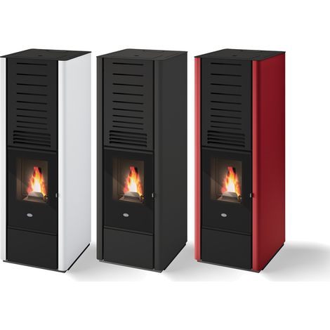 Stufa a pellet Eva Calor Karen 9,5 kW-Bianco - Weiß -