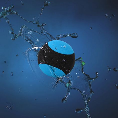 Balle de plage rebondissante pour jeux aquatiques - Idéale pour activités familiales en extérieur - Couleur noir et bleu