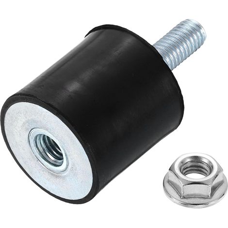 Supports En Caoutchouc, 30x30mm(DxH) Cylindrique Antivibration Isolateur Choc Avec Écrou Frein Pour Car Bobbin Generator Compresseurs D'Air (1/5)