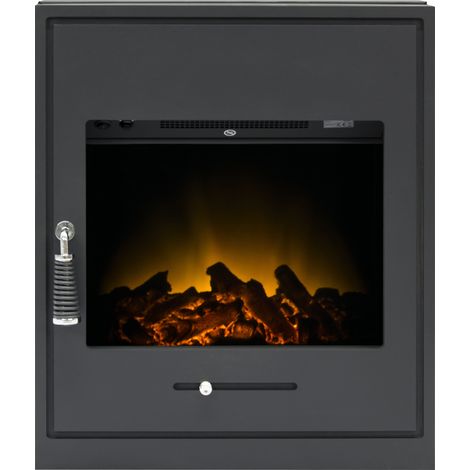 Adam Oslo Electric Inset Stove in Black with Remote Control (1/5)