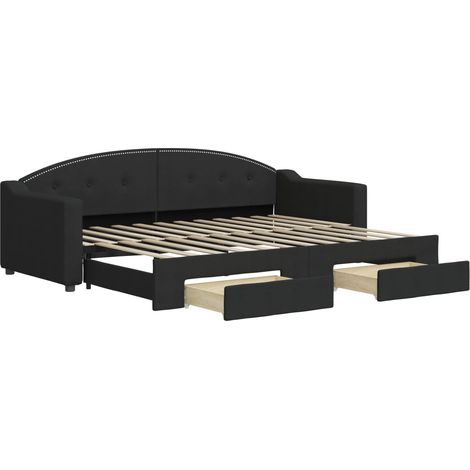 Maison Exclusive - Tagesbett Ausziehbar mit Schubladen Schwarz 80