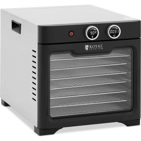 Essiccatore per alimenti professionale 8 ripiani 26 litri 800 watt vetro temperato acciaio inossidabile 304 argento metallizzato 140008890