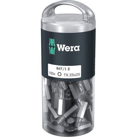 Jeu de 100 Embouts Z 867/1 TX 25x25mm Wera