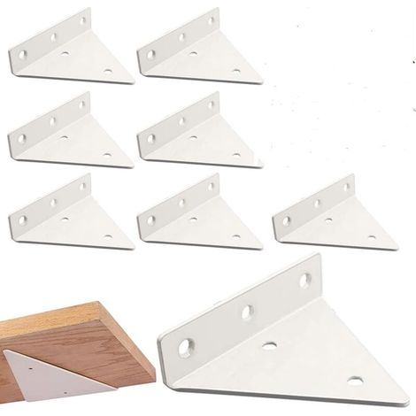 Set mit 8 schwebenden Regalträgern, platzsparende, verdeckte dreieckige Regalträger, weiß (4 x 3,5 Zoll) (1/5)