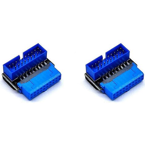 Adapter mit 2 USB 3.2 Gen1 19/20-Pin-Anschlüssen, 90°-Winkelstecker, für DIY-Desktop-Motherboards (A) (1/5)