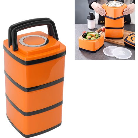Isolierte Lunchbox aus Edelstahl 304, zwei quadratische Fächer, mehrlagige Lunchbox, isolierte Bento-Box im japanischen Stil, vier oder drei Fächer, 2,2 l (1/5)