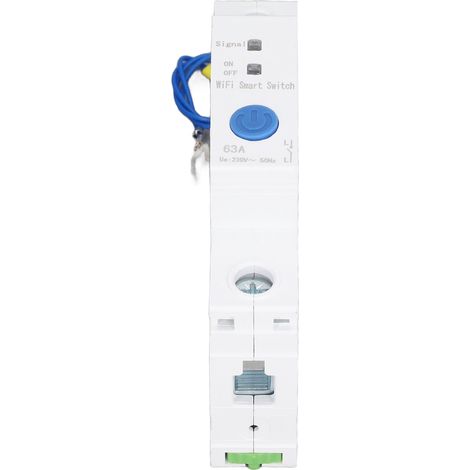 Interrupteur de disjoncteur intelligent AC230V avec relais temporisé et Wi-Fi, montage sur rail DIN, commande à distance via application mobile Ewelink, 1P/63A (1/5)