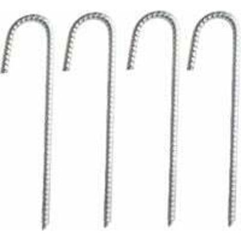 12 pouces piquets de barre d'armature à crochet en J paquet de 4 piquets d'ancrage au sol piquets de tente robustes pour plantes piquets de tissu de paysage antirouille gazon artificiel (1/5)