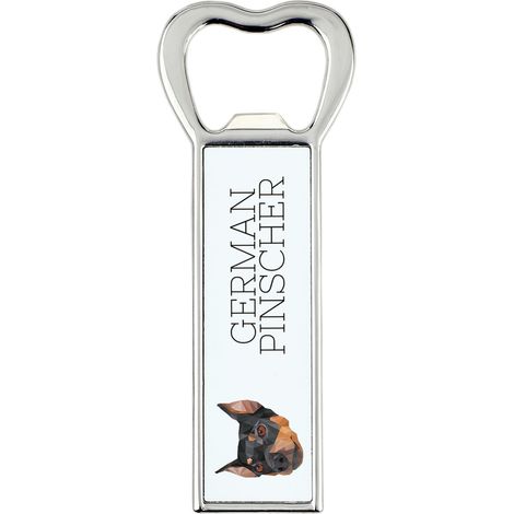 Pinscher tedesco, Pinscher tedesco - apribottiglie con foto e iscrizione per birra Art-Dog (1/5)
