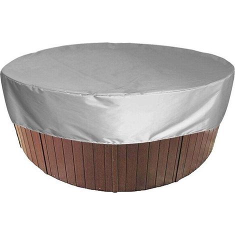 Couverture de Piscine Ronde Piscine Bche Solaire pour Piscine,Housse de Protection Spas Imerméable , 190T pour Extérieur Spas Baignoire,——Gris 210×30cm (1/4)