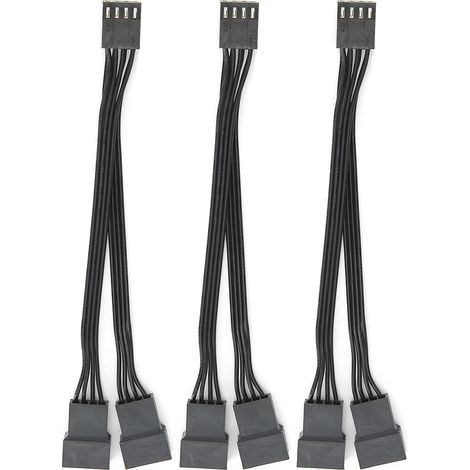 3 Pièces Câble Y-Splitter 4 Broches 1 vers 2 pour Ventilateur PC et Alimentation (1/5)