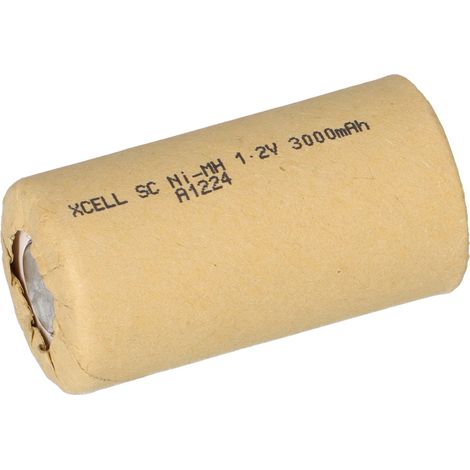 XCell Einzelzelle Sub-C Ni-MH 1,2V / 3000mAh HP43SC3000P, Pappmantel (1/5)
