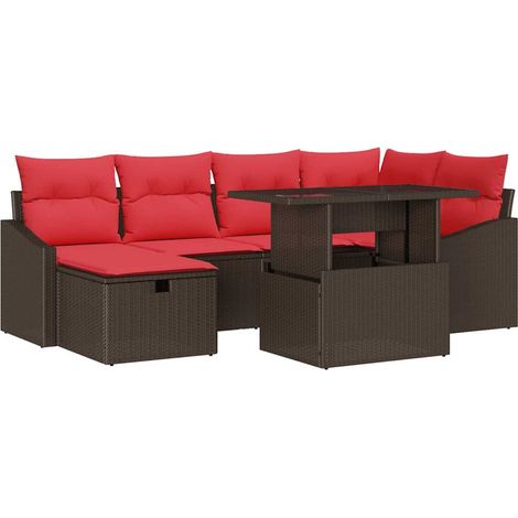 Garden Sofa Set 7 pcs Poly Rattan vidaXL (1/5)
