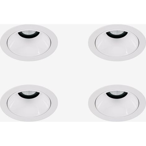 Pack de 4 downlights LED encastrables avec cadres ronds Ø7 cm en aluminium Orelva SKLUM Blanc (1/5)